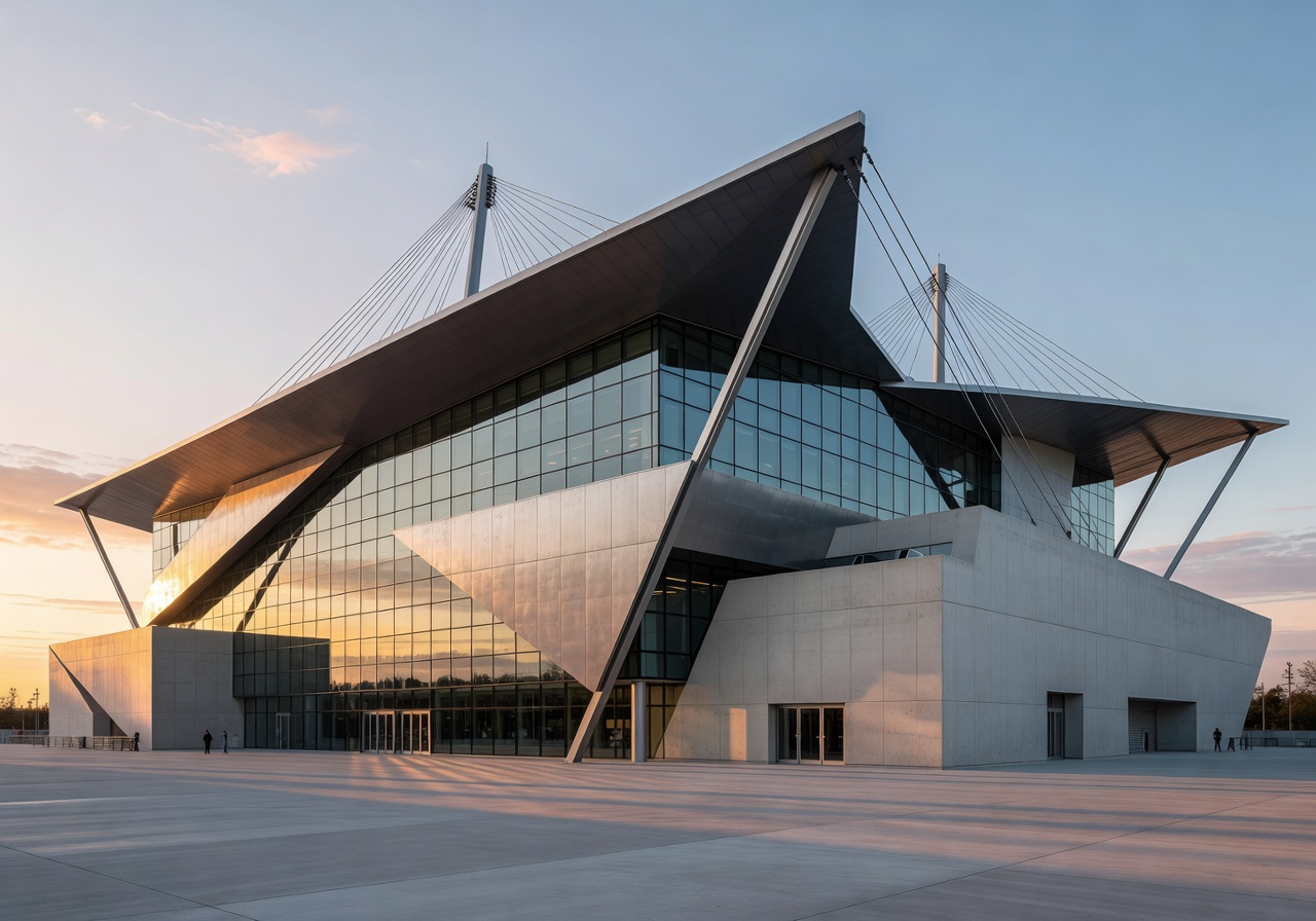 Modern exterior architecture of a sports arena